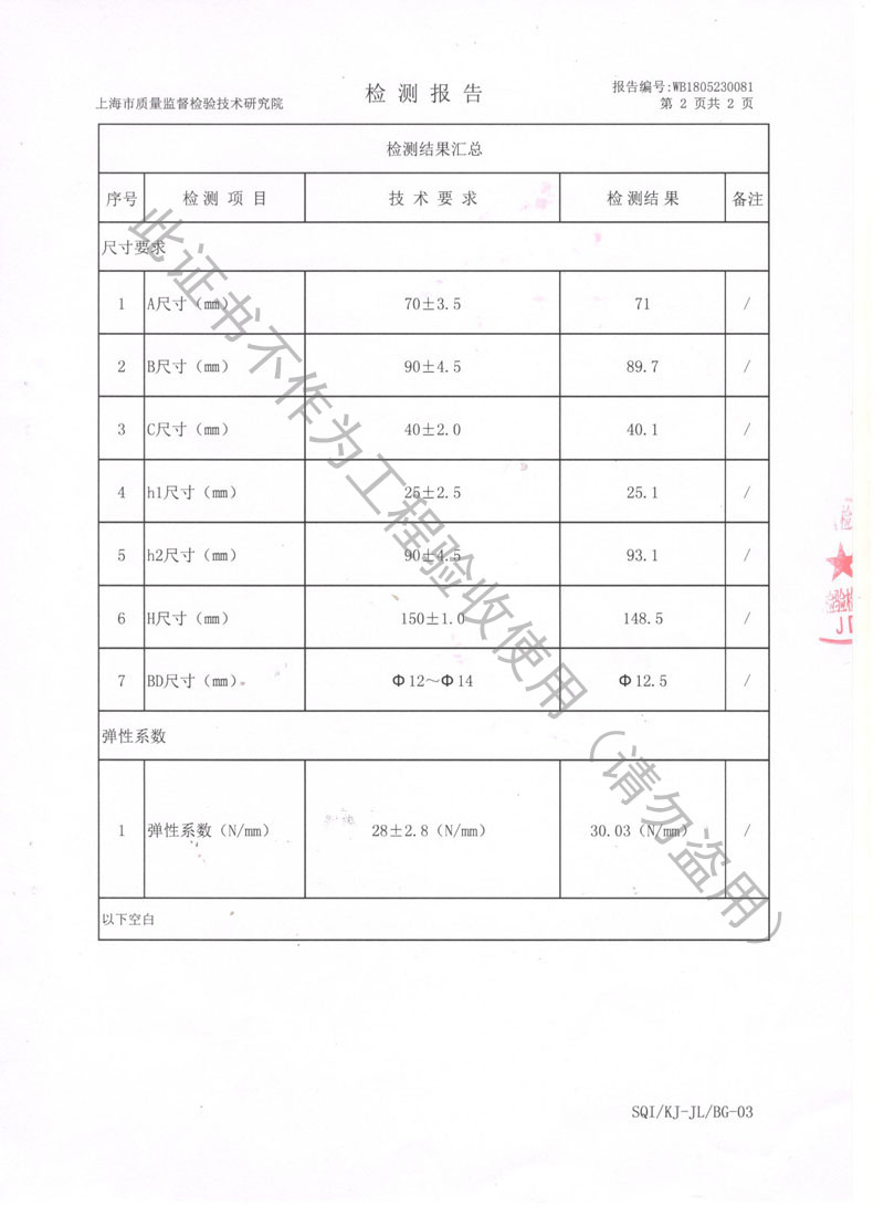 【资质证书】ZTY型吊式弹簧减震器检测报告“上海质监局”